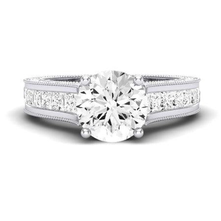 Edelweiss Diamond Matching Band Only (does Not Include Engagement Ring) For Ring With Round Center whitegold