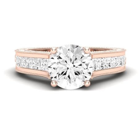 Edelweiss Diamond Matching Band Only (does Not Include Engagement Ring) For Ring With Round Center rosegold