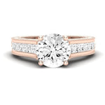 Edelweiss Diamond Matching Band Only (does Not Include Engagement Ring) For Ring With Round Center rosegold