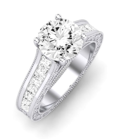 Edelweiss Diamond Matching Band Only (does Not Include Engagement Ring) For Ring With Round Center whitegold