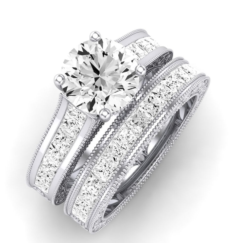 Edelweiss Diamond Matching Band Only (does Not Include Engagement Ring) For Ring With Round Center whitegold