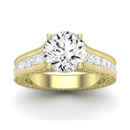 Edelweiss Diamond Matching Band Only (does Not Include Engagement Ring) For Ring With Round Center yellowgold