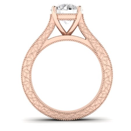 Edelweiss Diamond Matching Band Only (does Not Include Engagement Ring) For Ring With Round Center rosegold