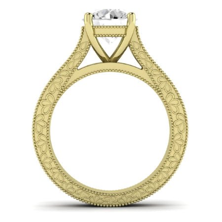 Edelweiss Diamond Matching Band Only (does Not Include Engagement Ring) For Ring With Round Center yellowgold