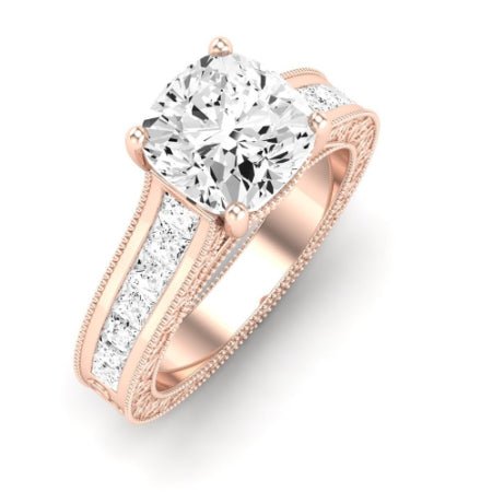 Edelweiss Moissanite Matching Band Only (does Not Include Engagement Ring) For Ring With Cushion Center rosegold