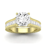 Edelweiss Moissanite Matching Band Only (does Not Include Engagement Ring) For Ring With Cushion Center yellowgold