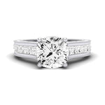 Edelweiss Moissanite Matching Band Only (does Not Include Engagement Ring) For Ring With Cushion Center whitegold