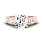 Edelweiss Moissanite Matching Band Only (does Not Include Engagement Ring) For Ring With Cushion Center rosegold