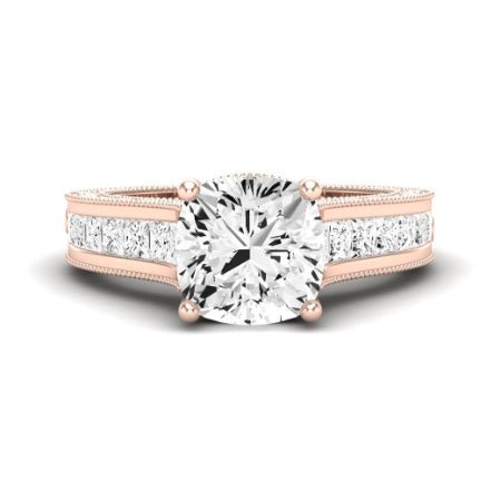 Edelweiss Moissanite Matching Band Only (does Not Include Engagement Ring) For Ring With Cushion Center rosegold