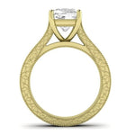 Edelweiss Moissanite Matching Band Only (does Not Include Engagement Ring) For Ring With Cushion Center yellowgold