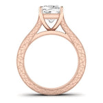 Edelweiss Moissanite Matching Band Only (does Not Include Engagement Ring) For Ring With Cushion Center rosegold