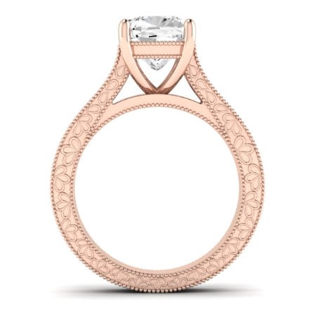 Edelweiss Moissanite Matching Band Only (does Not Include Engagement Ring) For Ring With Cushion Center rosegold