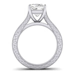 Edelweiss Moissanite Matching Band Only (does Not Include Engagement Ring) For Ring With Cushion Center whitegold