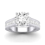 Edelweiss Moissanite Matching Band Only (does Not Include Engagement Ring) For Ring With Cushion Center whitegold