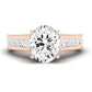 Edelweiss Moissanite Matching Band Only (does Not Include Engagement Ring) For Ring With Oval Center rosegold