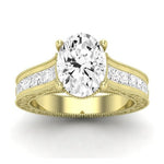 Edelweiss Moissanite Matching Band Only (does Not Include Engagement Ring) For Ring With Oval Center yellowgold
