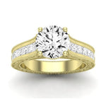 Edelweiss Moissanite Matching Band Only (does Not Include Engagement Ring) For Ring With Round Center yellowgold