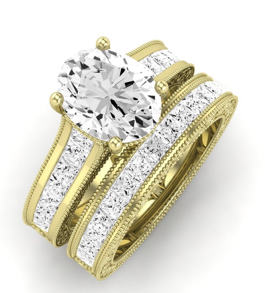 Edelweiss Oval Moissanite Bridal Set yellowgold