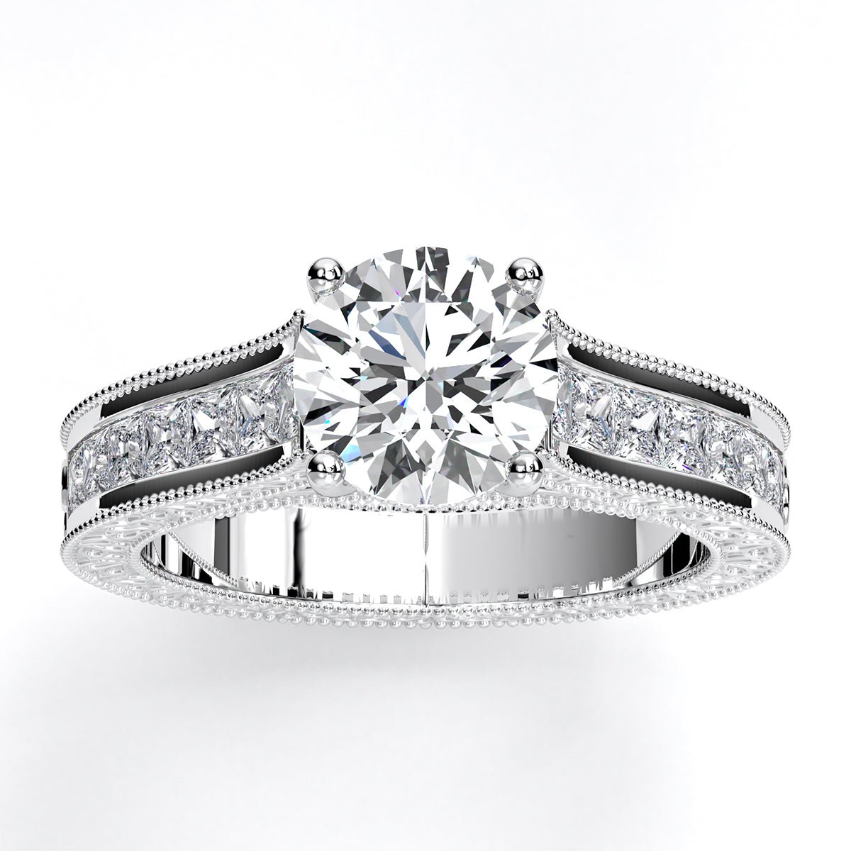 Edelweiss Round Diamond Engagement Ring (Lab Grown Igi Cert) whitegold