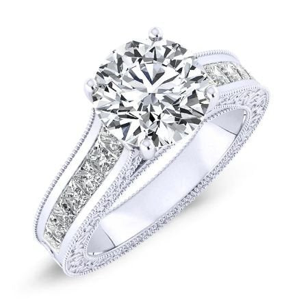 Edelweiss Round Moissanite Bridal Set whitegold