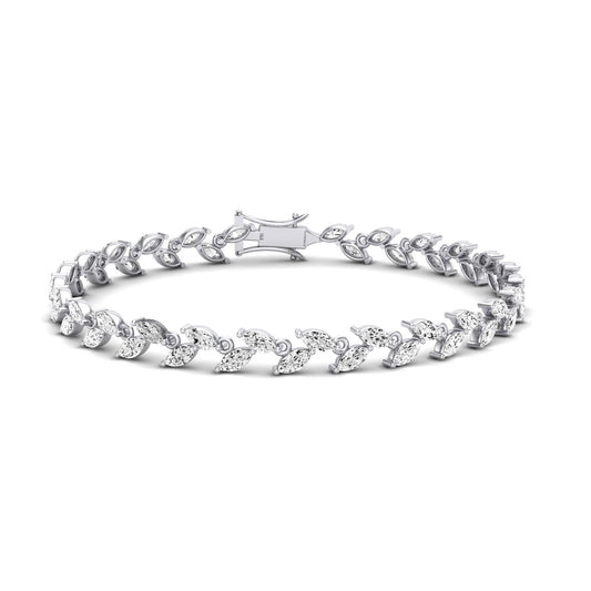 Edina Classic Marquise Moissanite Bracelet whitegold