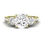 Primrose Diamond Matching Band Only ( Engagement Ring Not Included) For Ring With Round Center yellowgold