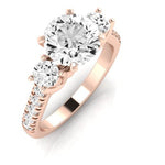 Primrose Diamond Matching Band Only ( Engagement Ring Not Included) For Ring With Round Center rosegold