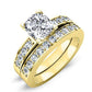 Eliza Cushion Moissanite Bridal Set yellowgold