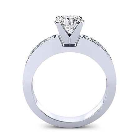 Eliza Cushion Moissanite Engagement Ring whitegold