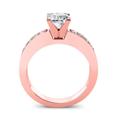 Eliza Diamond Matching Band Only (engagement Ring Not Included) For Ring With Cushion Center rosegold