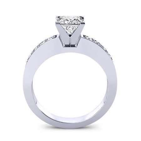 Eliza Moissanite Matching Band Only (engagement Ring Not Included) For Ring With Princess Center whitegold