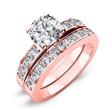 Eliza Moissanite Matching Band Only (engagement Ring Not Included) For Ring With Round Center rosegold