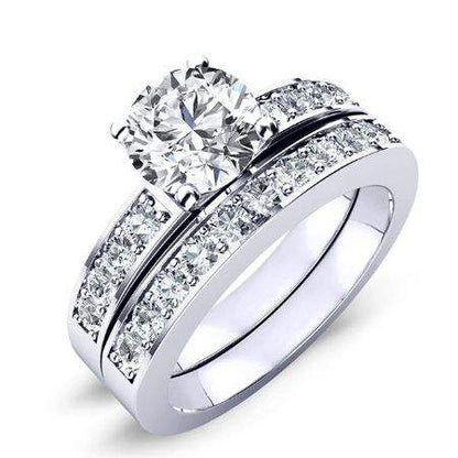 Eliza Moissanite Matching Band Only (engagement Ring Not Included) For Ring With Round Center whitegold