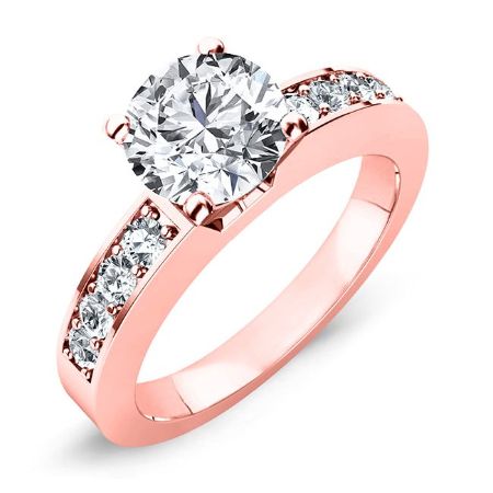 Eliza Moissanite Matching Band Only (engagement Ring Not Included) For Ring With Round Center rosegold