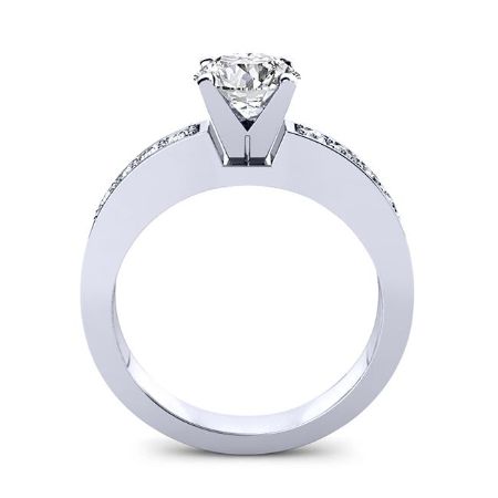 Eliza Moissanite Matching Band Only (engagement Ring Not Included) For Ring With Round Center whitegold