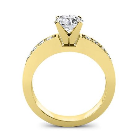 Eliza Moissanite Matching Band Only (engagement Ring Not Included) For Ring With Round Center yellowgold