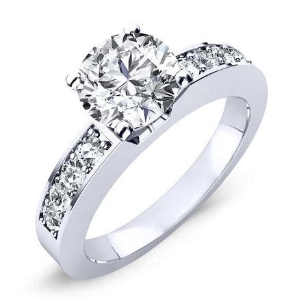 Eliza Round Moissanite Bridal Set whitegold