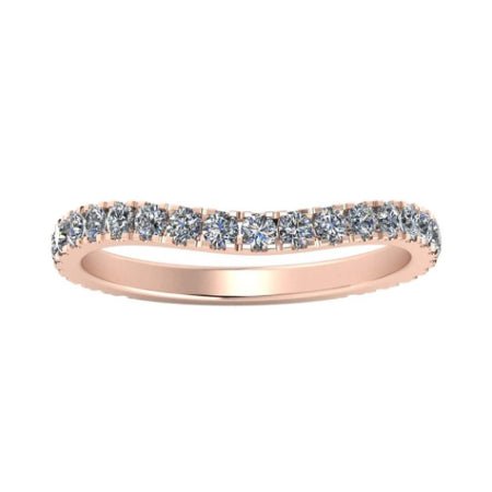 Elowen Curved Trendy Moissanite Wedding Ring rosegold