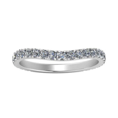 Elowen Curved Trendy Moissanite Wedding Ring whitegold