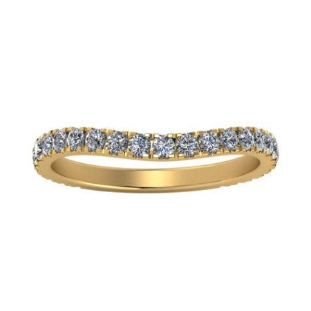 Elowen Curved Trendy Moissanite Wedding Ring yellowgold