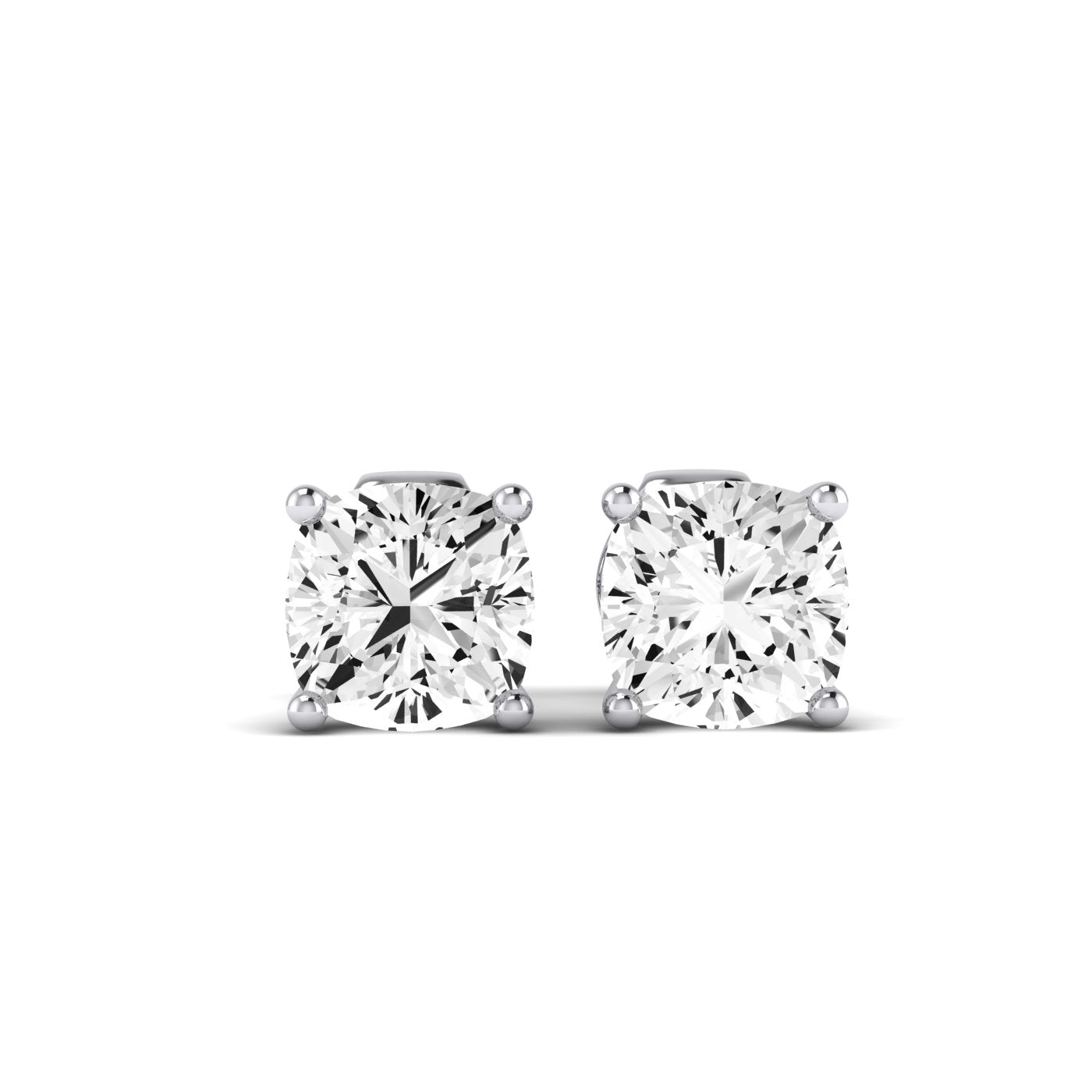 Elowen Cushion Cut Diamond Stud Earrings (Clarity Enhanced) whitegold