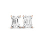 Elowen Emerald Cut Diamond Stud Earrings (Clarity Enhanced) rosegold