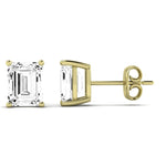 Elowen Emerald Cut Diamond Stud Earrings (Clarity Enhanced) yellowgold