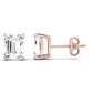 Elowen Emerald Cut Moissanite Stud Earrings rosegold