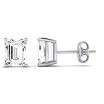 Elowen Emerald Cut Moissanite Stud Earrings whitegold