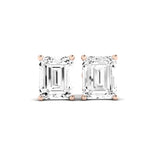 Elowen Emerald Cut Moissanite Stud Earrings rosegold