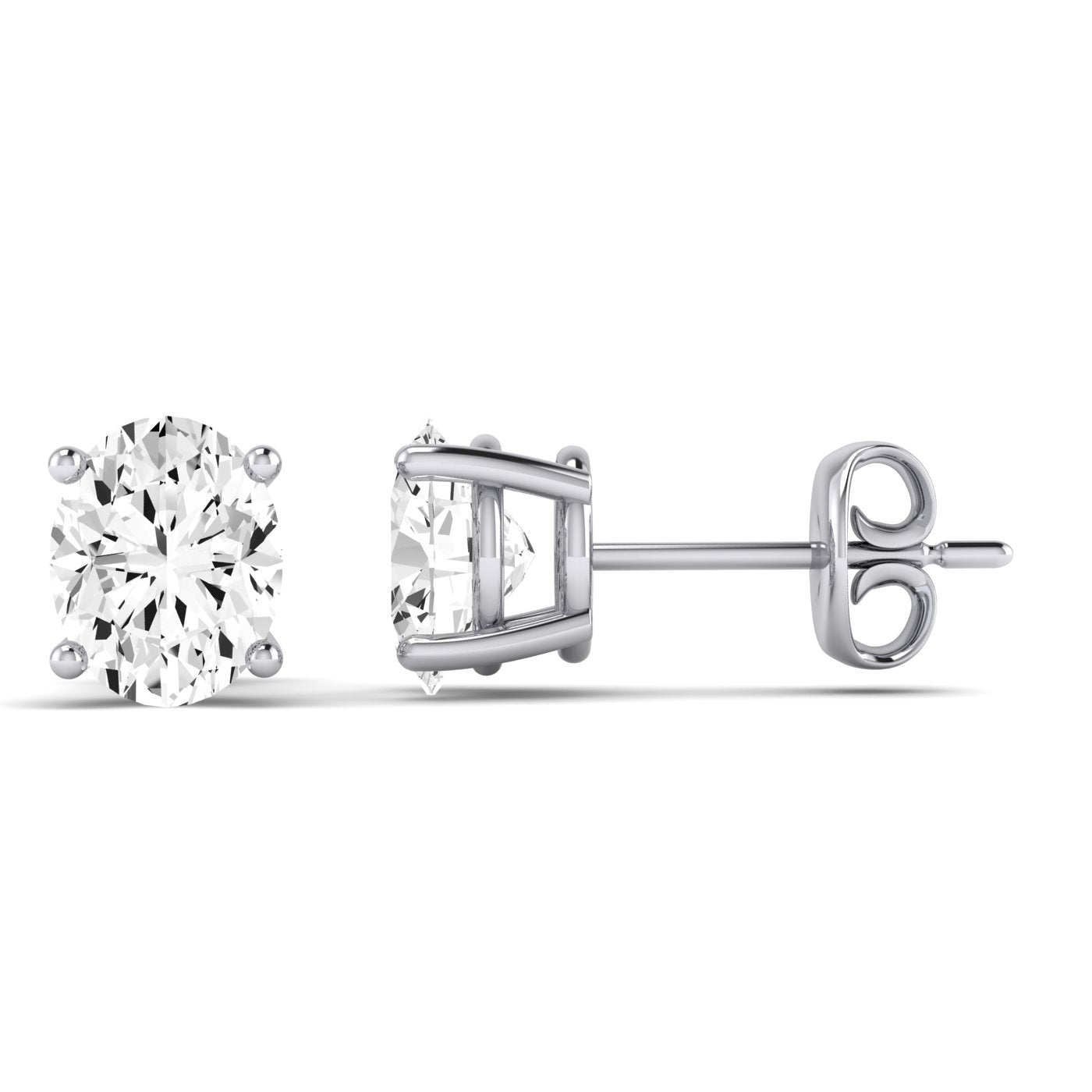 Elowen Oval Cut Diamond Stud Earrings (Clarity Enhanced) whitegold