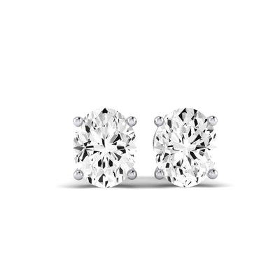 Elowen Oval Cut Diamond Stud Earrings (Clarity Enhanced) whitegold