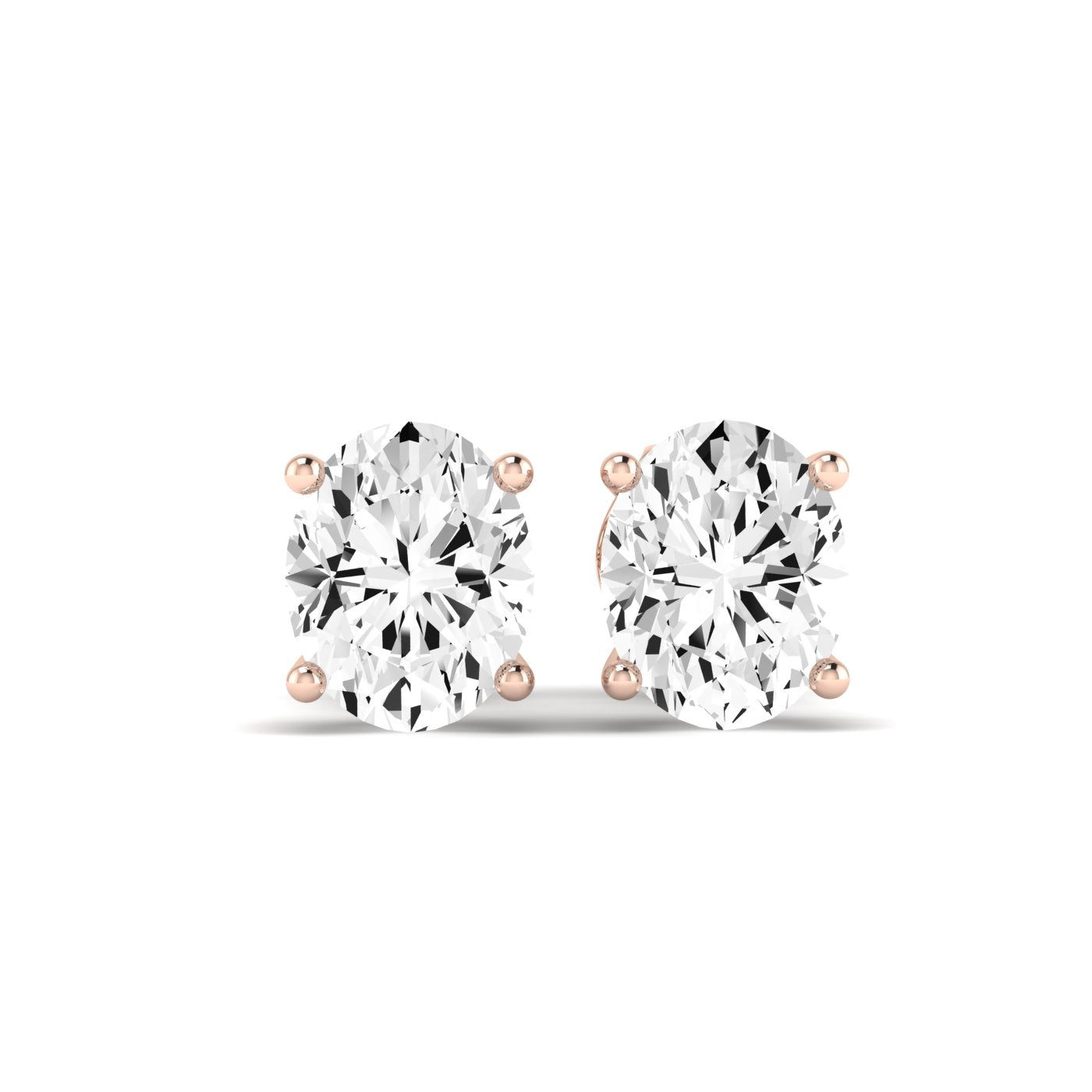 Elowen Oval Cut Diamond Stud Earrings (Clarity Enhanced) rosegold