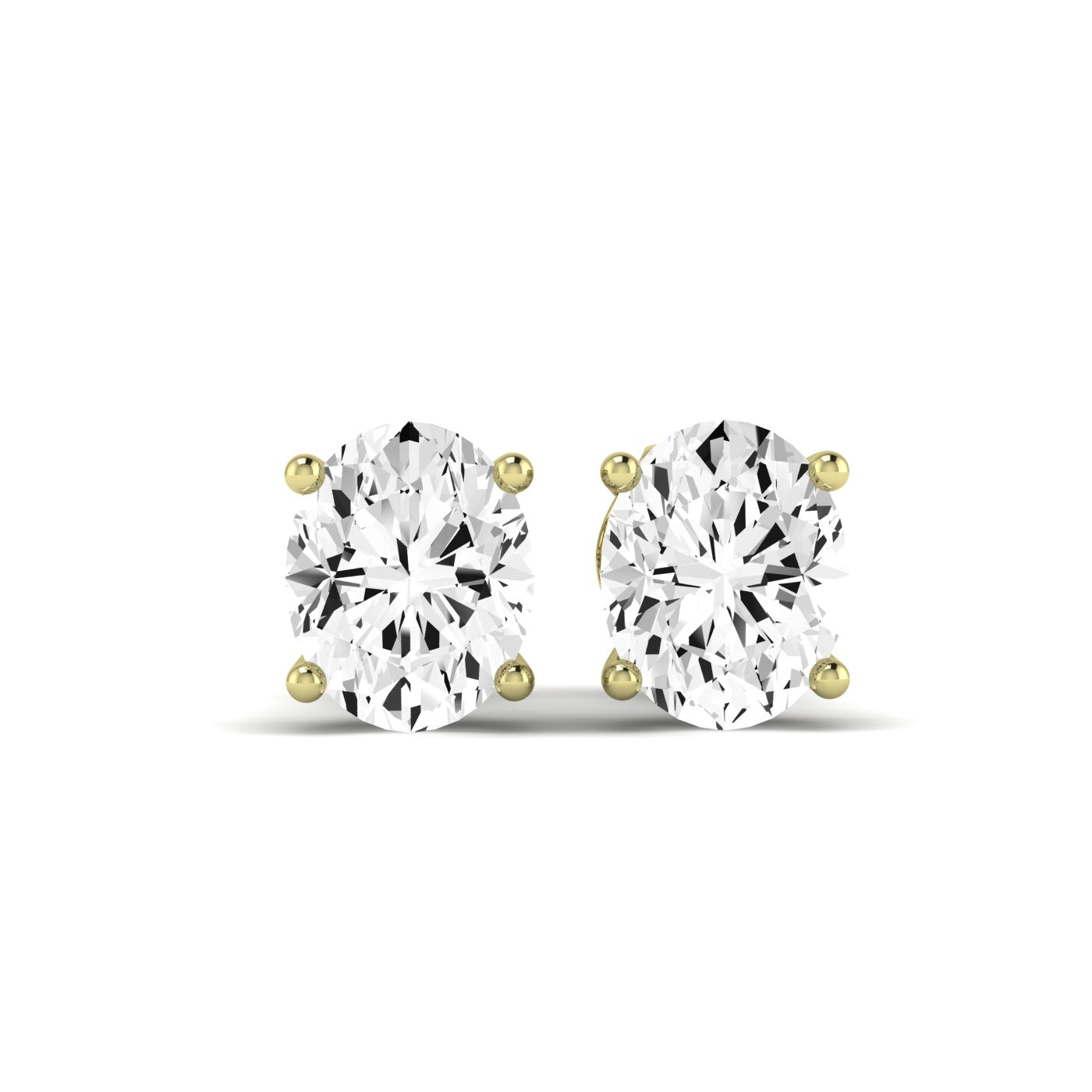 Elowen Oval Cut Diamond Stud Earrings (Clarity Enhanced) yellowgold